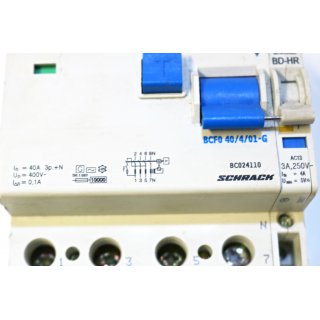 SCHRACK FI-Schalter  BD-HR BCF0 40/4/01/G- Gebraucht/Used