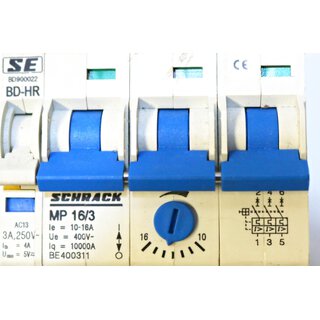 SCHRACK MP 16/3 + BD-HR Motorschutzschalter -used-