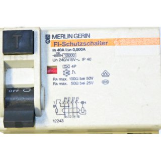 Merlin Gerin FI-Schutzschalter 40A- Gebraucht/Used