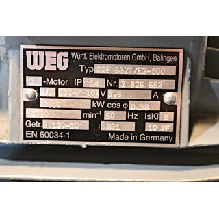 WEG OCG 632 T/E2-500 + G130-10 Gear Motor i=891 -used-