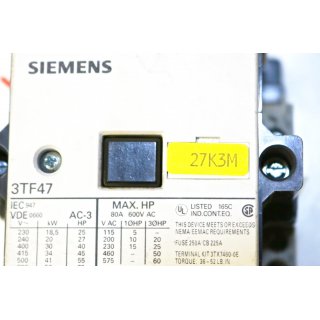 Siemens Schtz / Contactor 3TF47- Gebraucht/Used
