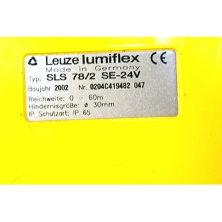 Leuze Lumiflex Lichtschranke SLS 78/2 SE-24V- Gebraucht/Used