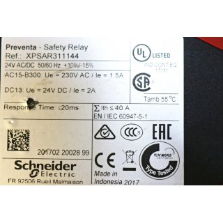 Schneider Electric Not-Aus Relais XPSAR311144- Gebraucht/Used