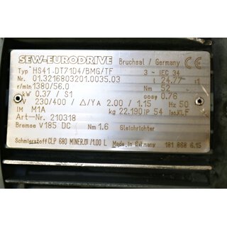 SEW Eurodrive HS41.DT71D4/BMG/TF- Gebraucht/Used