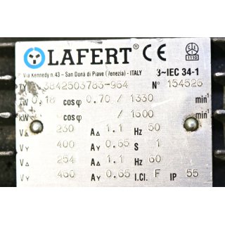 Lafert Elektromotor 3842503783-964- Gebraucht/Used