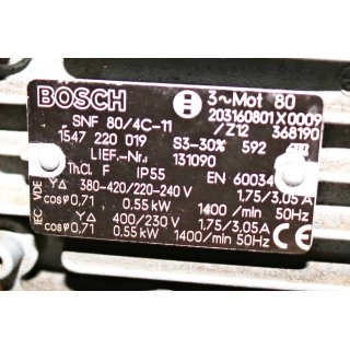 BOSCH 3~Motor BOSCH SNF80/4c-11 & Rexroth Wegeventil 4WE 6 H62/EG24N9K4- Gebraucht/Used