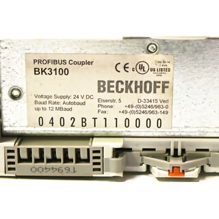 Beckhoff Profibus Coupler BK3100- Gebraucht/Used
