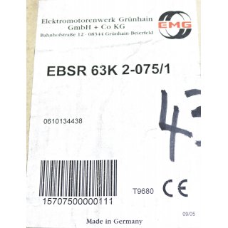 Elektromotor Grünhain EMG EBSR 63K-2-075/1