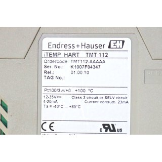 ENDRESS+HAUSER TMT112-AAAAA iTEMP HART Thermoelement -used-