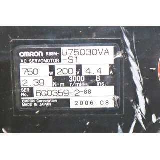 OMRON Servomotor U75030VA-S1- Used
