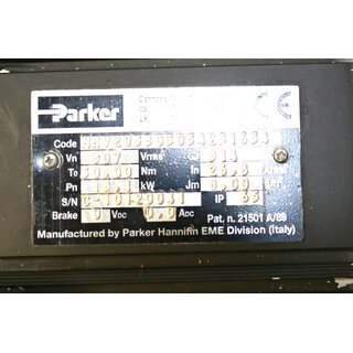 Parker MHV205305054231654 Servomotor 13,1 kW -used-