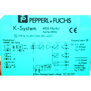 PEPPERL+FUCHS KFD2-FSU-Ex1 Schaltverstrker, Zeitrelais 33922 -used-