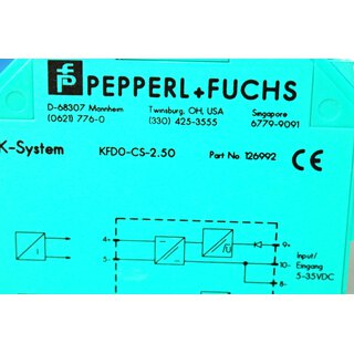 PEPPERL+FUCHS KFDO-CS-2.50 Repeater 126992 -used-