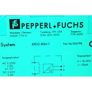 PEPPERL+FUCHS KFDO-RSH-1 Signaltrenner 106793 -used-
