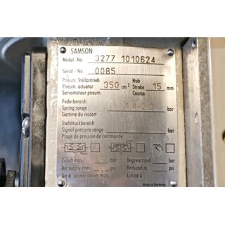 SAMSON Positioner 3730 + SAMSON Stellantrieb 3722- Used