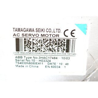 ABB Tamagawa 3HAC17484-10/03 AC Servomotor -used-