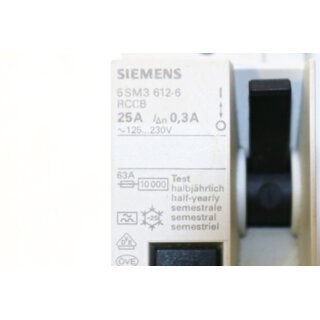 SIEMENS 5SM3612-6 FI-Schutzschalter -used-