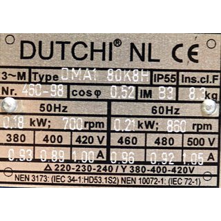 Dutchi Motors Type DMA1 80K8H