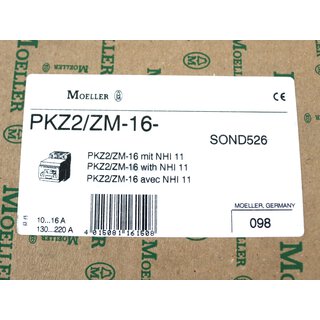 Moeller PKZ2/ZM-16-PKZ2/ SE1A-PKZ2 mit NHI 11 Sond526 - Neu