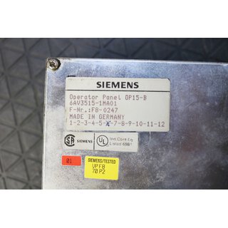 Simens Operator Panel OP15-B 6AV3515-1MA01 used