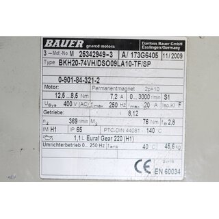 Bauer BKH20-74VH/DSO09LA10-TF/SP Servomotor+Getriebe -used-