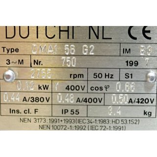 Dutchi 3 ~Motor DMA1 56 G2  2755rpm 0,12kW