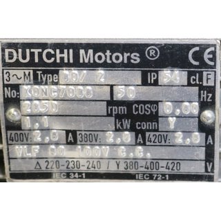 Dutchi Motors Type 80/2 1,1 KW 2850rpm -unused-