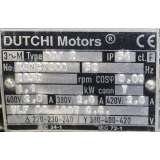 Dutchi Motors Type 80/2 1,1 KW 2850rpm