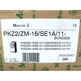Kopie von Moeller PKZ2/ZM-16-PKZ2/ SE1A-PKZ2 mit NHI 11 Sond526 - Neu