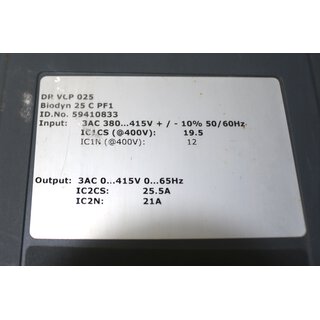 Schindler Biodyn 25 C PF1 Frequenzumrichter DR-VCP 025 Vacon OYJ  59410833 (24,7kVA)