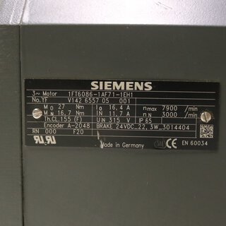 Siemens 3~ Motor 1FT6086-1AF71-1EH1 gebraucht/used