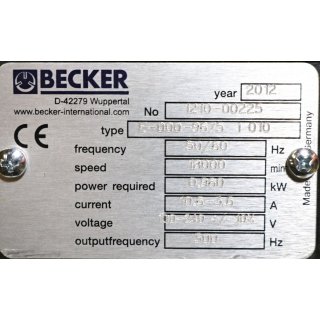 Becker  Frequenzumformer  E-000 9675 I 010  0,960kW