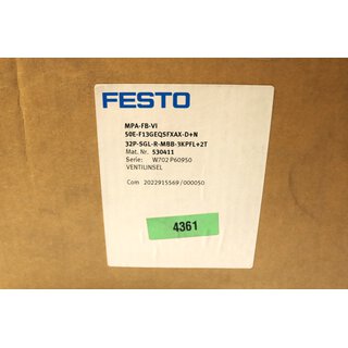 Festo MPA-FB-VI Ventilinsel / 50E-F13GEQSFXAX-D+N / 32P-SGL-R-MBB-3KPFL+2T
