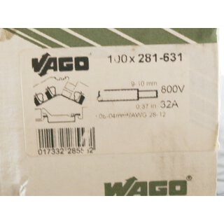 WAGO 281-631 3-Leiter Durchgangsklemmen -OVP/unused-