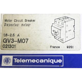 Telemecanique Motorschutzschalter  GV3-M07  1,6-2,5A