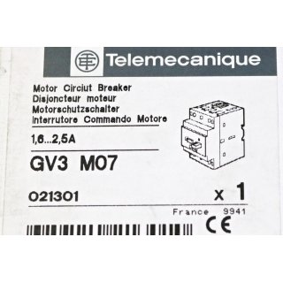 Telemecanique Motorschutzschalter  GV3-M07  1,6-2,5A
