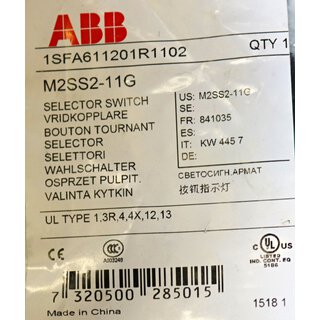ABB M2SS2-11G Schalter  Dreh- 2-stellig -OVP/unused-