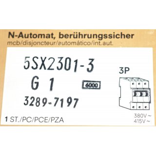 Siemens 5SX2 301-3 G1A N-Automat-Berührungssicher  Neu