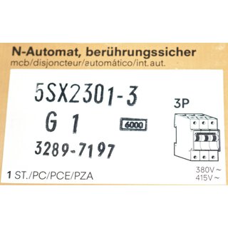 Siemens 5SX2301-3 Leitungsschutzschalter -OVP/unused-
