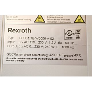 REXROTH HCS01.1E-W0006-A-02 Servo Controller -unused-