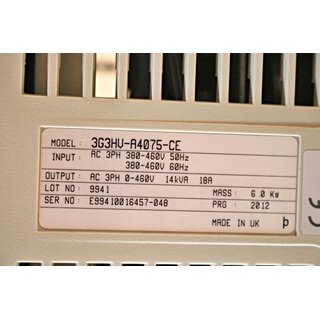 OMRON SYSDRIVE 3G3HV 3G3HV-A4075-CE -used-