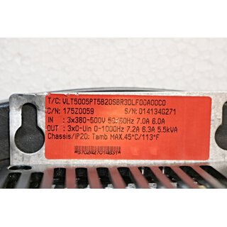 DANFOSS VLT5005PT5B20SBR3DLF00A00C0 Frequenzumrichter -unused-