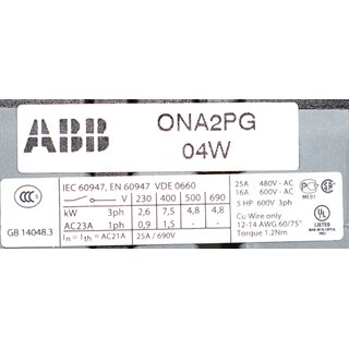 ABB ONA2PG Schalter -unused-