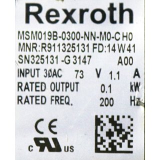 Rexroth MSM019B-0300-NN-M0-CH0   3000rpm