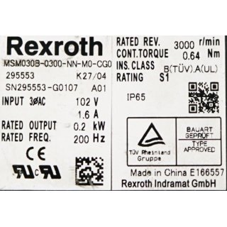 REXROTH  MSM030B-0300-NN-M0-CG0  3000rpm