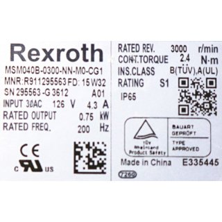 REXROTH  MSM040B-0300-NN-M0-CG1  3000rpm