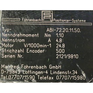 Fhrenbach  ABI 72.20.11.50 Servomotor