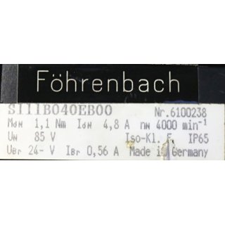 Föhrenbach Schrittmotor SB111B040EB00 4,8A -Used