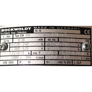 Bockwoldt 3~Motor CB00 63N/4D