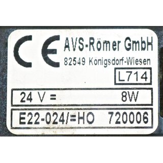 Römer AVS GmbH L714   24V, 8W  E22 024/=H0  Magnetventil